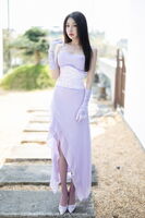 XiuRen 6324th _Goddess Xu Lizhi Booty pale purple 连衣长裙+pale lotus color 网格内衣惹火诱惑Photo 81P