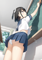 [Image] The girl on duty "Hah... it's a hassle to erase the blackboard ..." ← important part can be seen in full www