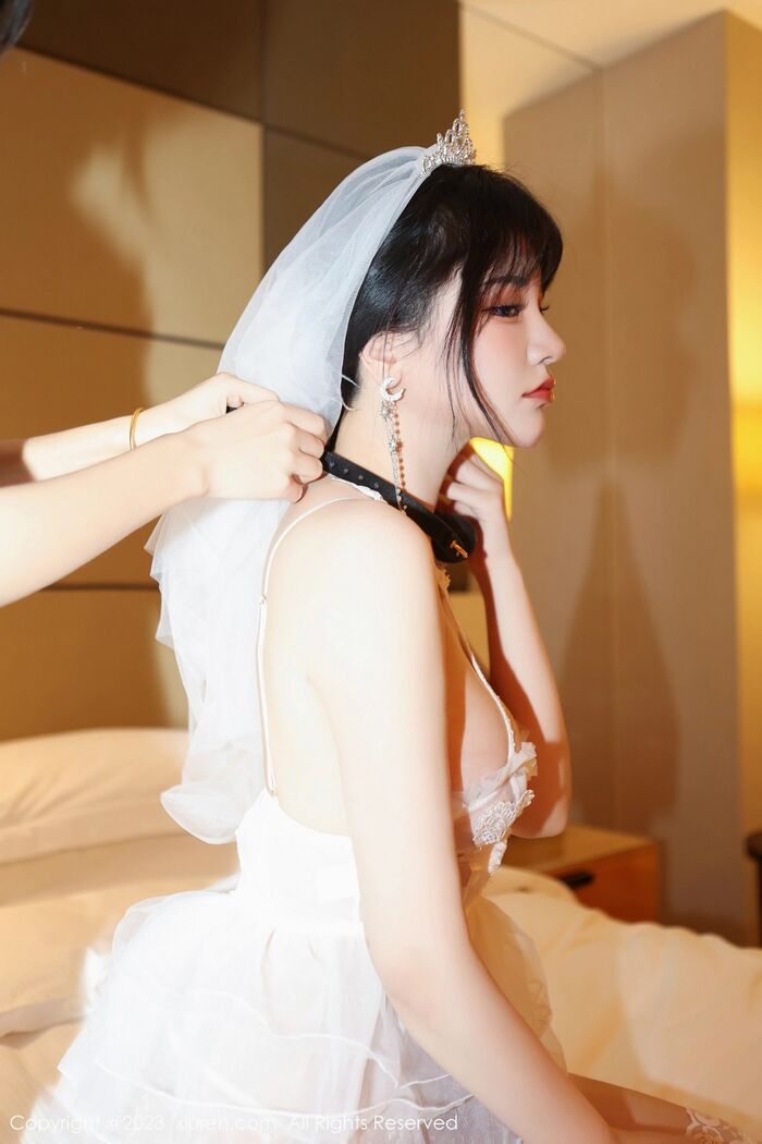 XiuRen第6365期_模特桃桃子_Erotic White Bud 丝marriage纱配白丝袜透视秀惹火身Material诱惑Photo 89P 35th image
