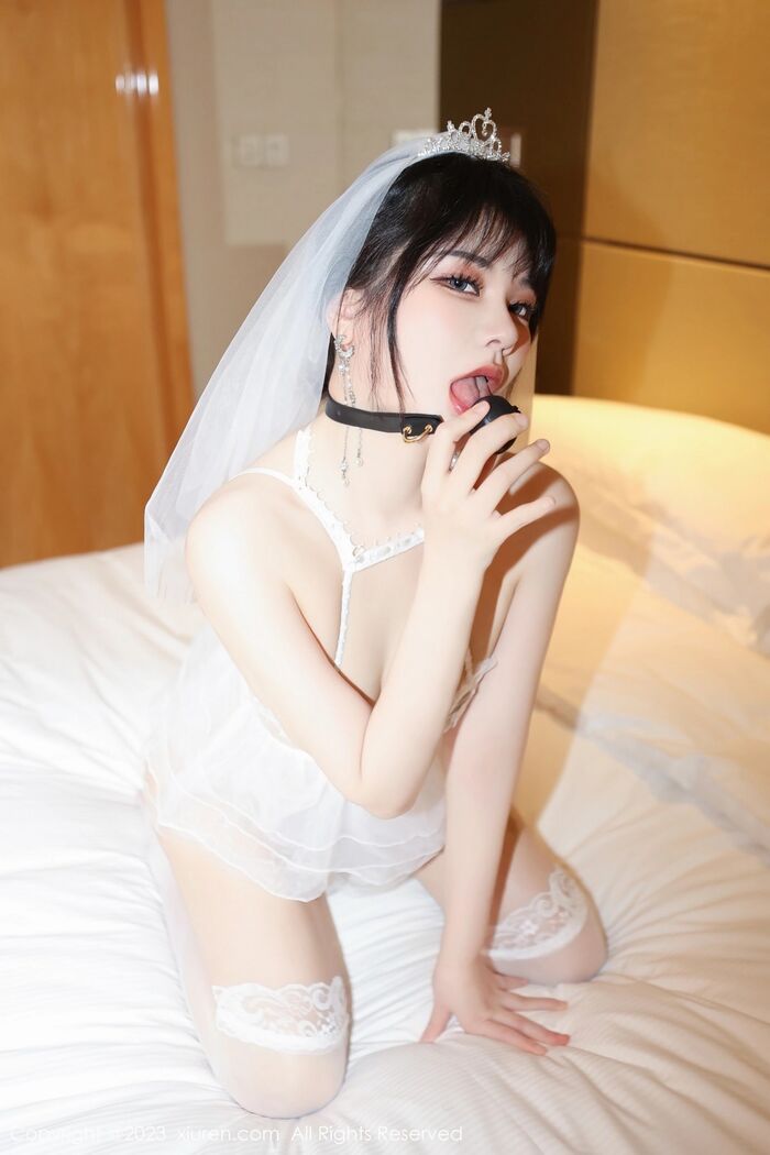 XiuRen第6365期_模特桃桃子_Erotic White Bud 丝marriage纱配白丝袜透视秀惹火身Material诱惑Photo 89P 40th image