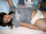 Amateur erotic image wearing a napkin that you can tell that it is your period