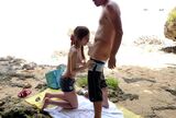 Outdoor sex image of vigorous rape on the beach during the blue rape season