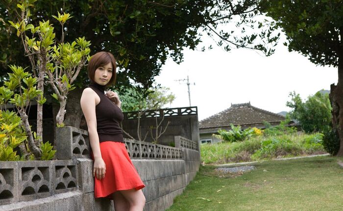 Beautiful big nude image of Saki Okuda exposing outdoors on a southern island 83th image