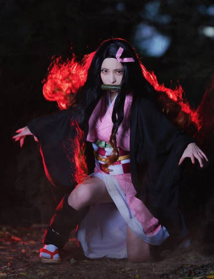 'Demon Slayer' female character cosplay erotic image 13th image