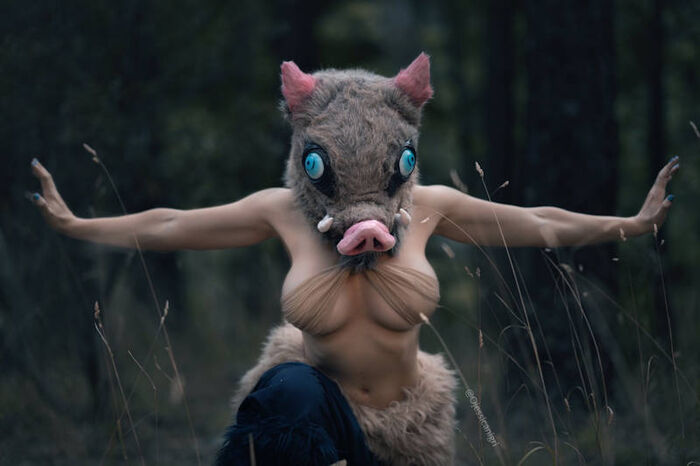 'Demon Slayer' female character cosplay erotic image 65th image