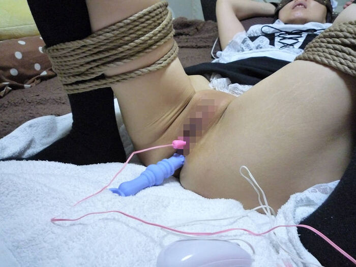 Erotic image with bondage M-shaped legs open with a snap 24th image