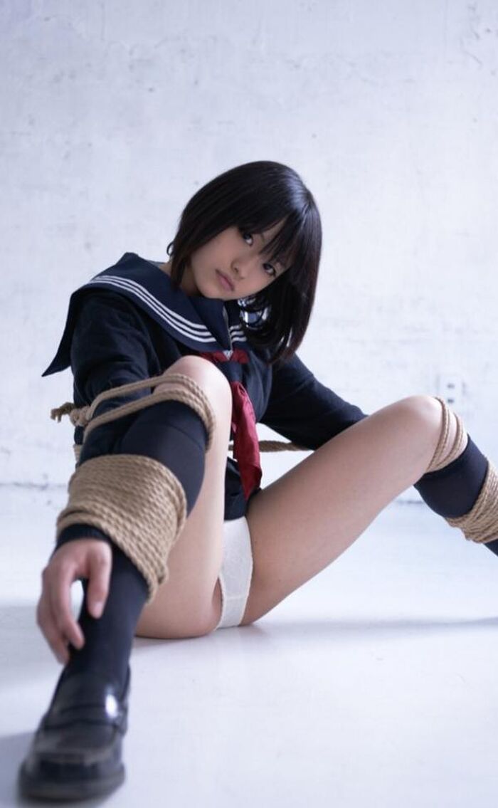Erotic image with bondage M-shaped legs open with a snap 35th image
