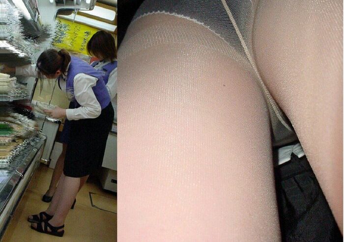 【Amateur Panchira】Upside down shot of a tight skirt with a narrow gap! This is an erotic outfit www 10th image