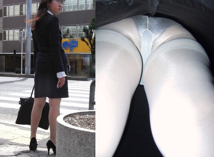【Amateur Panchira】Upside down shot of a tight skirt with a narrow gap! This is an erotic outfit www 23th image
