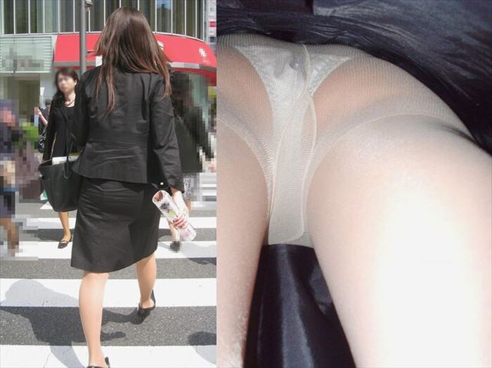【Amateur Panchira】Upside down shot of a tight skirt with a narrow gap! This is an erotic outfit www 25th image
