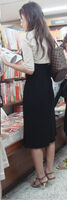 Low angle voyeur story of amateur wearing skirt