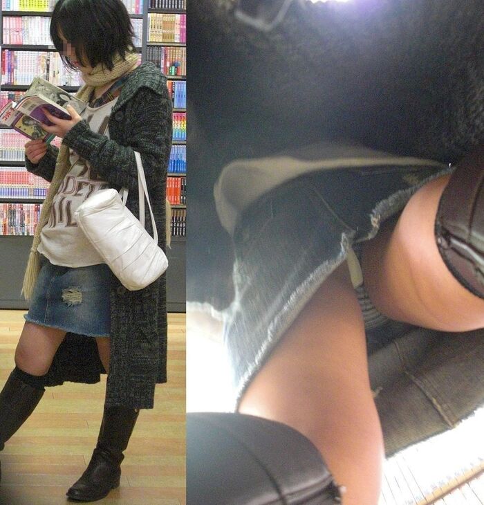 [Panchira voyeur image] I took a panchira voyeur with a feeling of diving ( ́ ε' ) It's a big catch today!!! 2th image