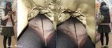 Pick up the inside of the skirt of a woman who is standing reading at a bookstore! [Panchira voyeur image]