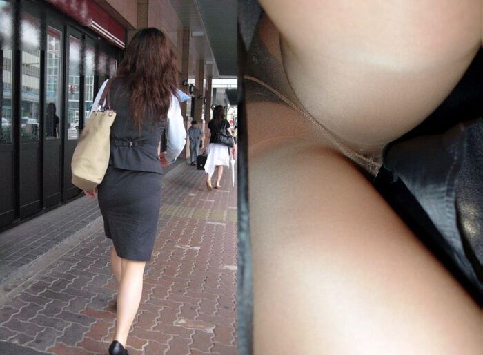 Upside down shooting of a cute amateur office lady wpart4 : 25 panchira images 16th image