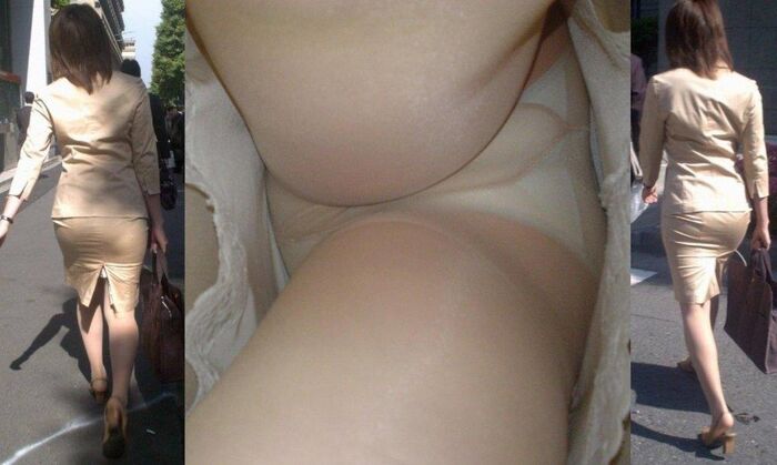 Upside down shooting of a cute amateur office lady wpart4 : 25 panchira images 18th image
