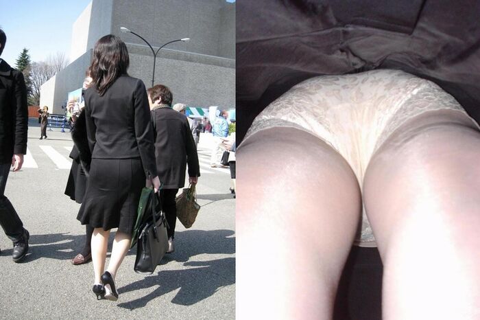 Upside down shooting of a cute amateur office lady wpart4 : 25 panchira images 5th image