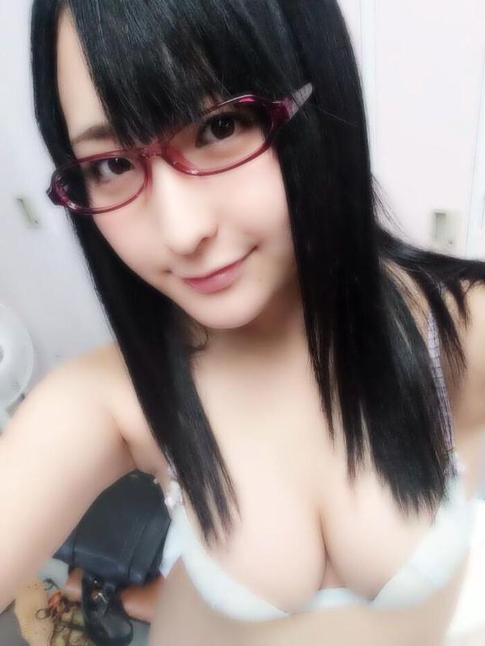 Selfie image of a girl with glasses 93th image