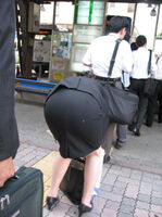 Office lady's daily butt street shooting image
