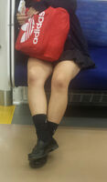 Gachi voyeur image of a sister on the train secretly taken with a smartphone