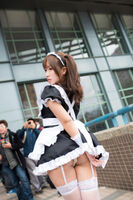 Naturally erotic images of miniskirt cosplayers