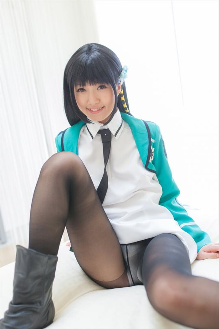 朝倉ことみ『魔法科高校の劣等生』司波深雪コスの黒スト引き破ってパンツ見たい 12th image