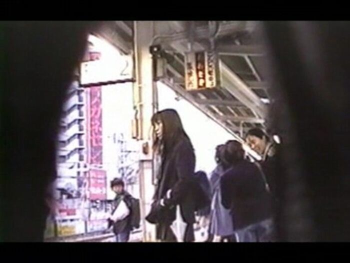 Voyeur tracking JK's pure white panchira with a hidden camera hidden in a bag 5th image
