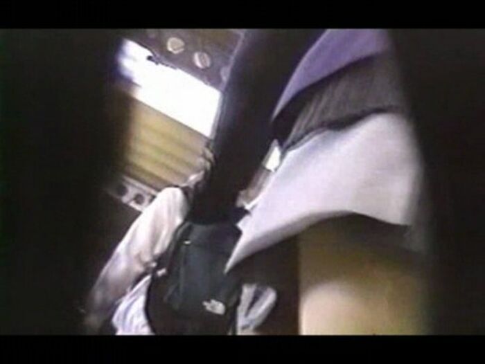 Voyeur tracking JK's pure white panchira with a hidden camera hidden in a bag 7th image