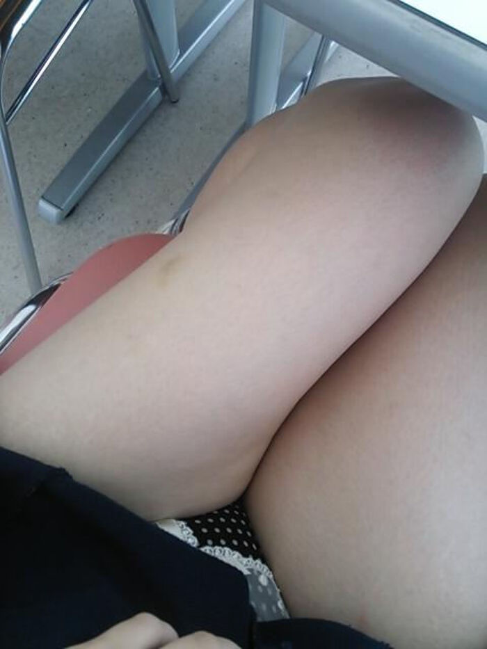 Selfie erotic image showing the inside of the skirt 11th image