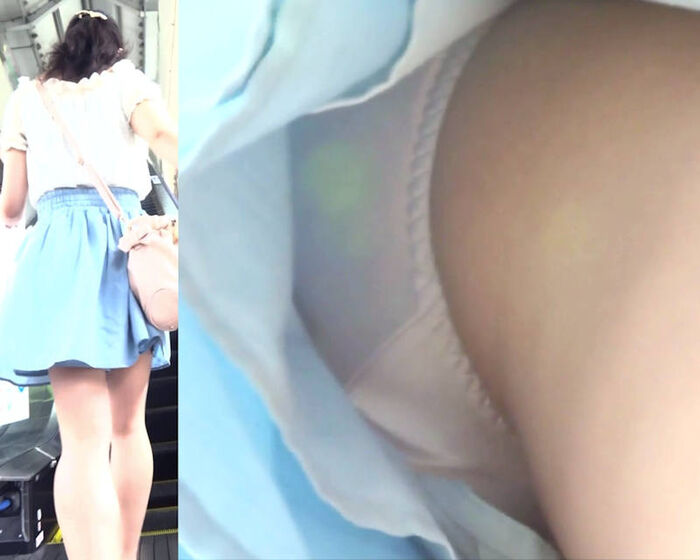Panty shot erotic image of culotte skirt 3th image
