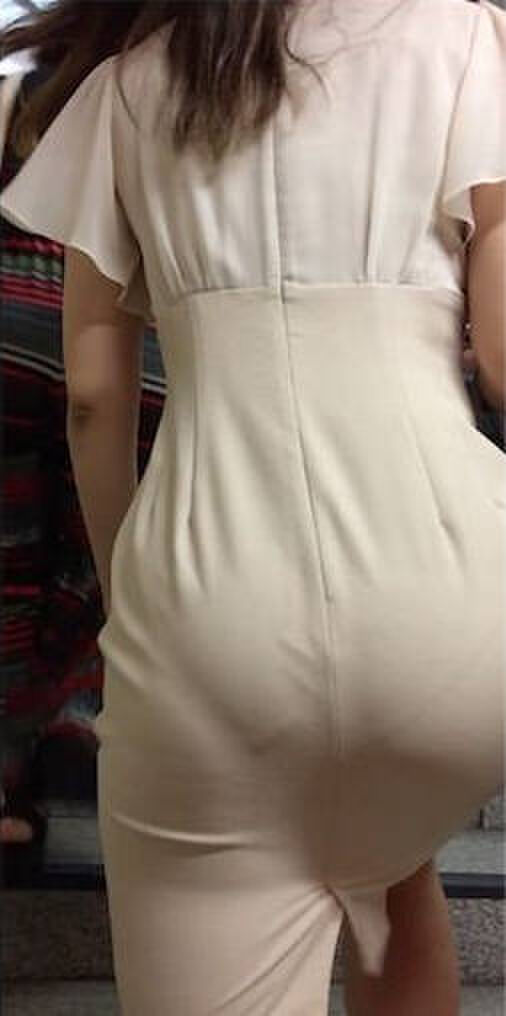 Erotic image of the buttocks with the panty line visible 2th image
