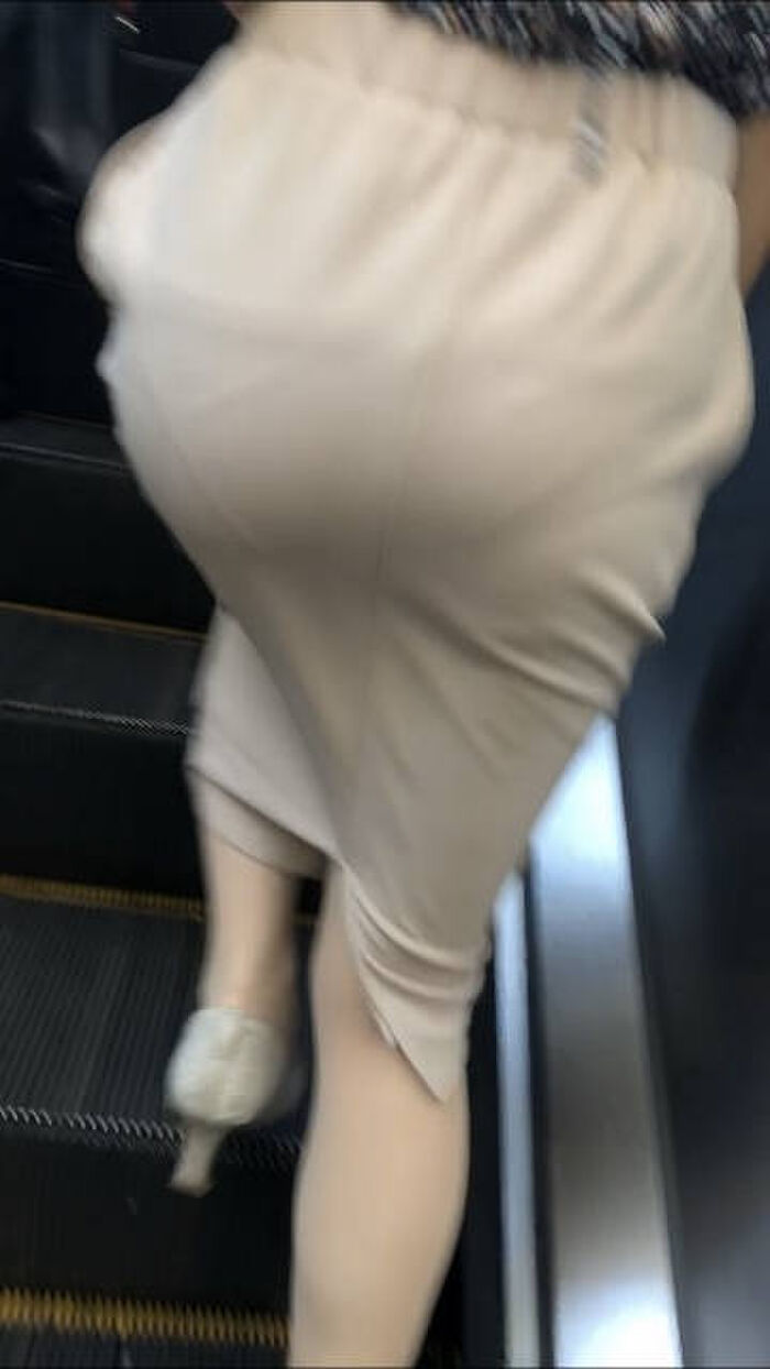 Erotic image of the buttocks with the panty line visible 20th image