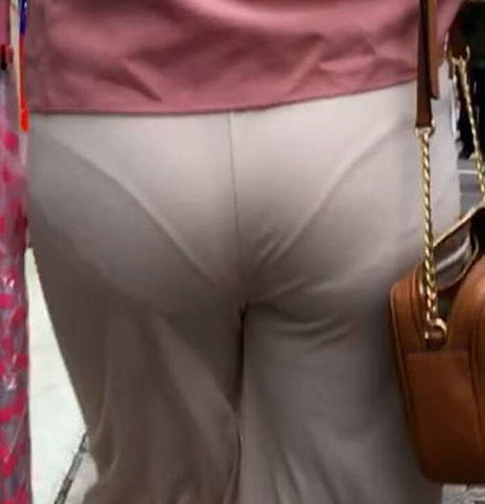 Erotic image of the buttocks with the panty line visible 21th image