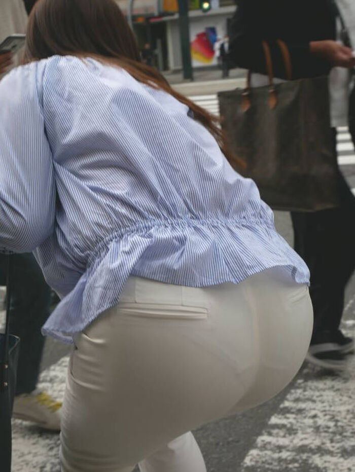 Erotic image of the buttocks with the panty line visible 23th image