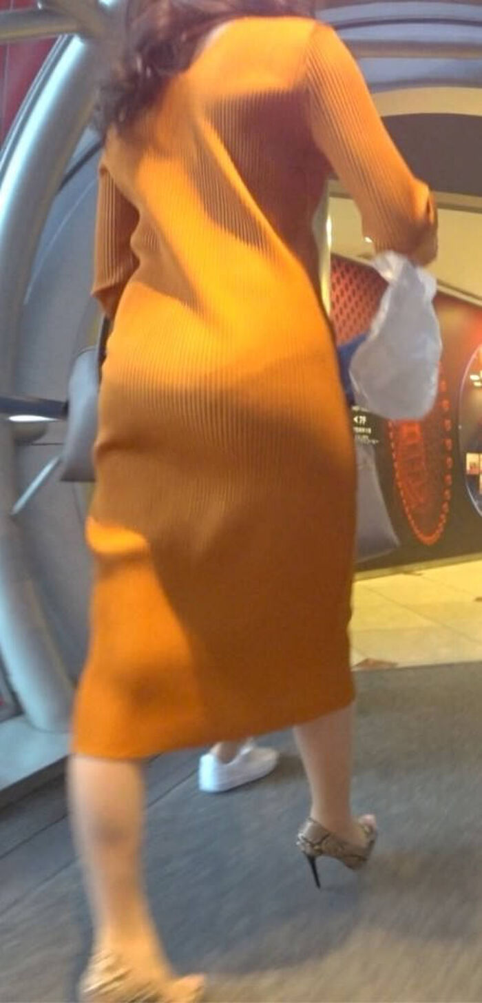 Erotic image of the buttocks with the panty line visible 61th image