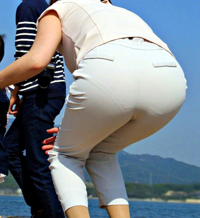 Erotic image of the buttocks with the panty line visible 72th image