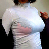 - Erotic images that excite the chest in a transparent bra with big breasts