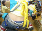 Blunders that clerks at work tend to make ... The squatting back is a panty shot image above the waist where panties can be seen