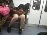 Miniskirt gal dozing off on the train of panchira chance