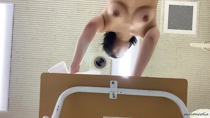 [eros1620 Body Measurement Voyeur] A delicious body areola large beauty busty JK who receives body measurement with pink cute underwear with man hair transparent 28th image