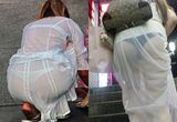 T-back amateur girl! Sheer bread street shooting voyeur image