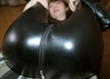 Erotic images of shiny beauties in catsuits