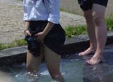 [Summer clothes JK city shooting image] Refreshing but damn erotic www The thighs of a high school girl who became summer clothes are naughty www