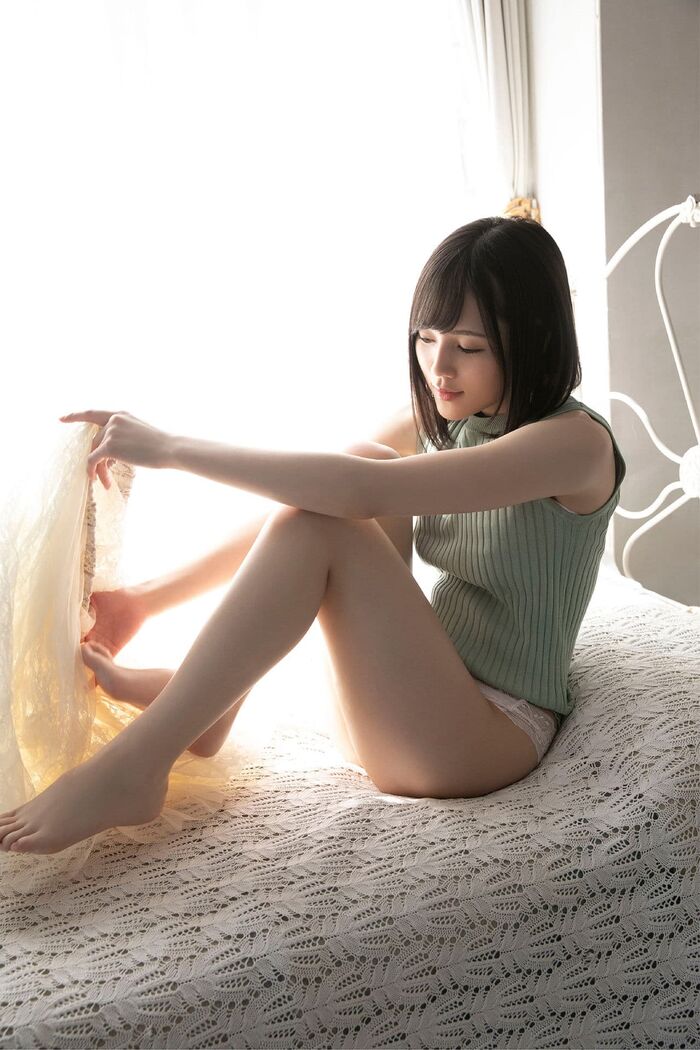 [Remu Suzumori 7] Hair nude image of a slender fair-skinned beauty with an erotic F cup wonderful breasts in a transparent look 16th image