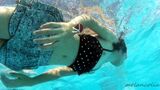 [eros1130 pool voyeur] A video that thoroughly enjoys the chest that can be seen from the naughty small buttocks of a loli girl and a halter neck bikini that slides down in the pool
