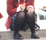[Black pantyhose JK erotic image] Adult sex appeal even though it is a child ... Black pantyhose girls ● students are the best tickling www