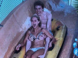 Erotic image of a foreigner enjoying breast rubbing from behind