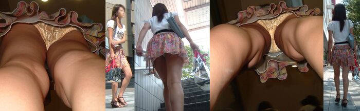 A high-quality upside-down panchira that shows the flesh of the ass and the wrinkles of the pants is shiko w 6th image