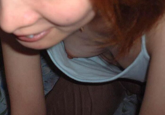 Erotic image of a mature woman wearing a lightly dressed no-bra camisole aunt 24th image