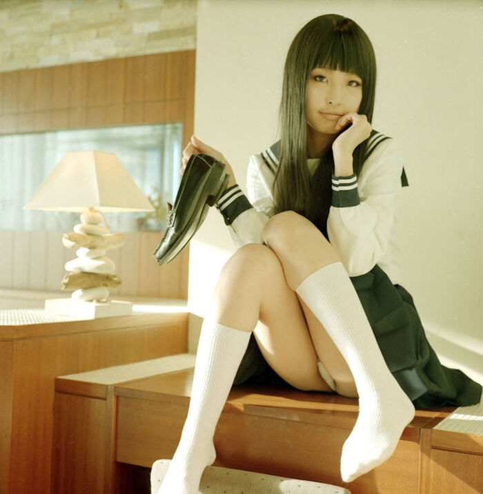 JK's socks are white and white is good school socks erotic image 24th image
