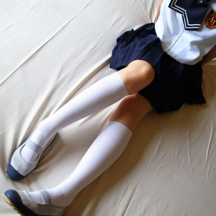 JK's socks are white and white is good school socks erotic image 44th image